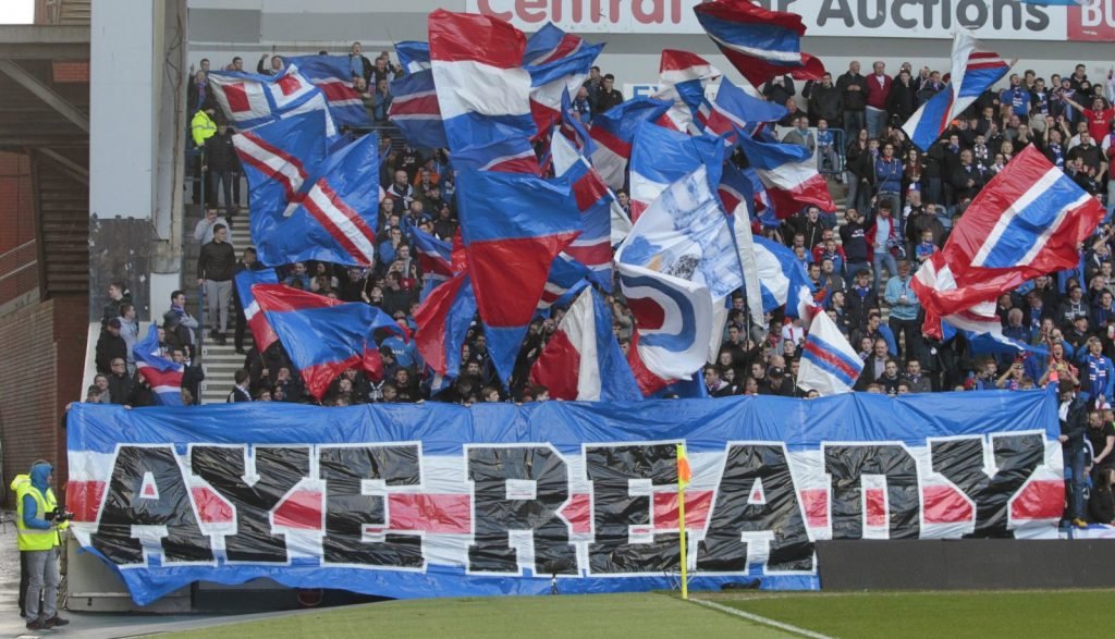 Rangers fans at Ibrox