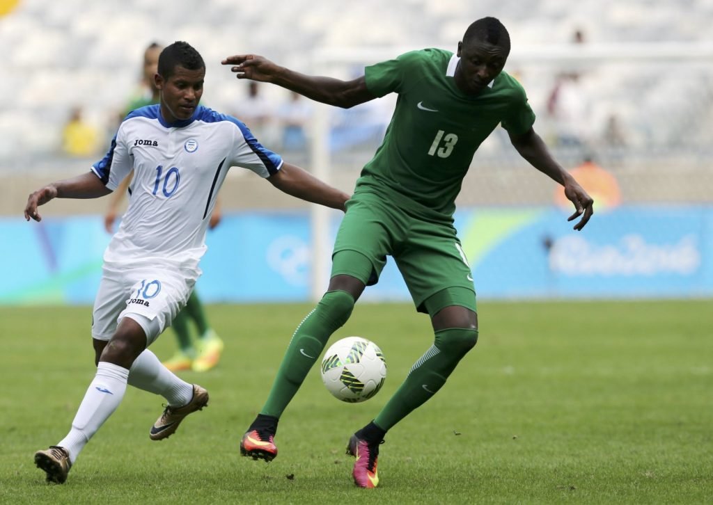 Umar Sadiq in action for Nigeria U23s