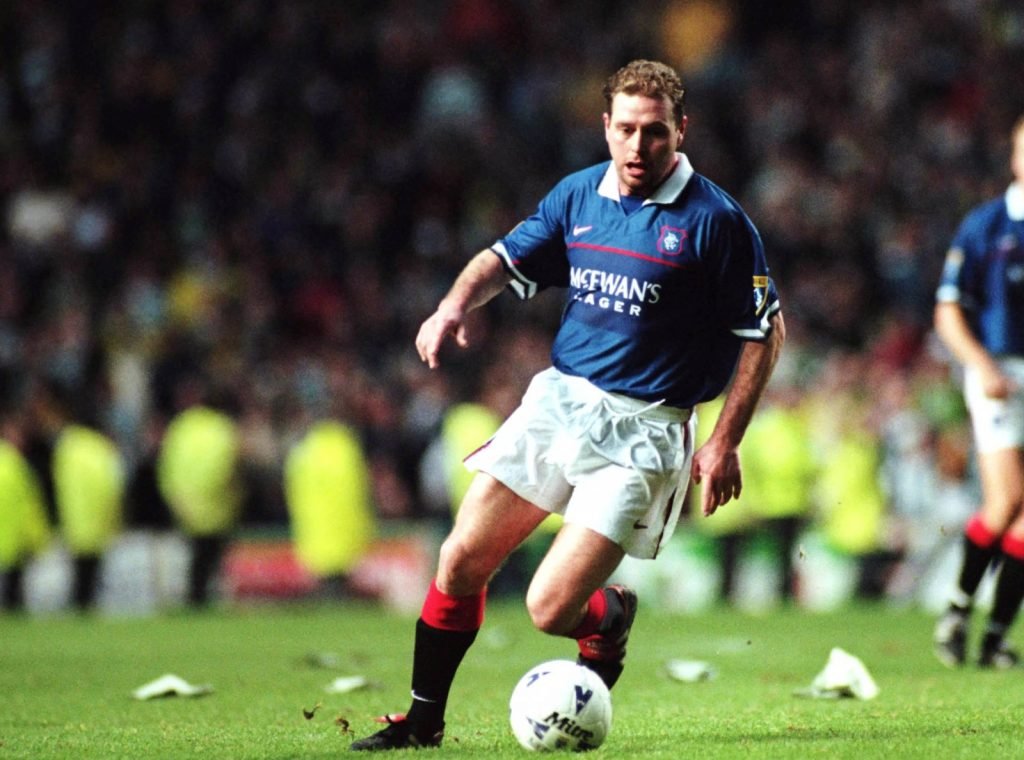 Paul Gascoigne in action for Rangers