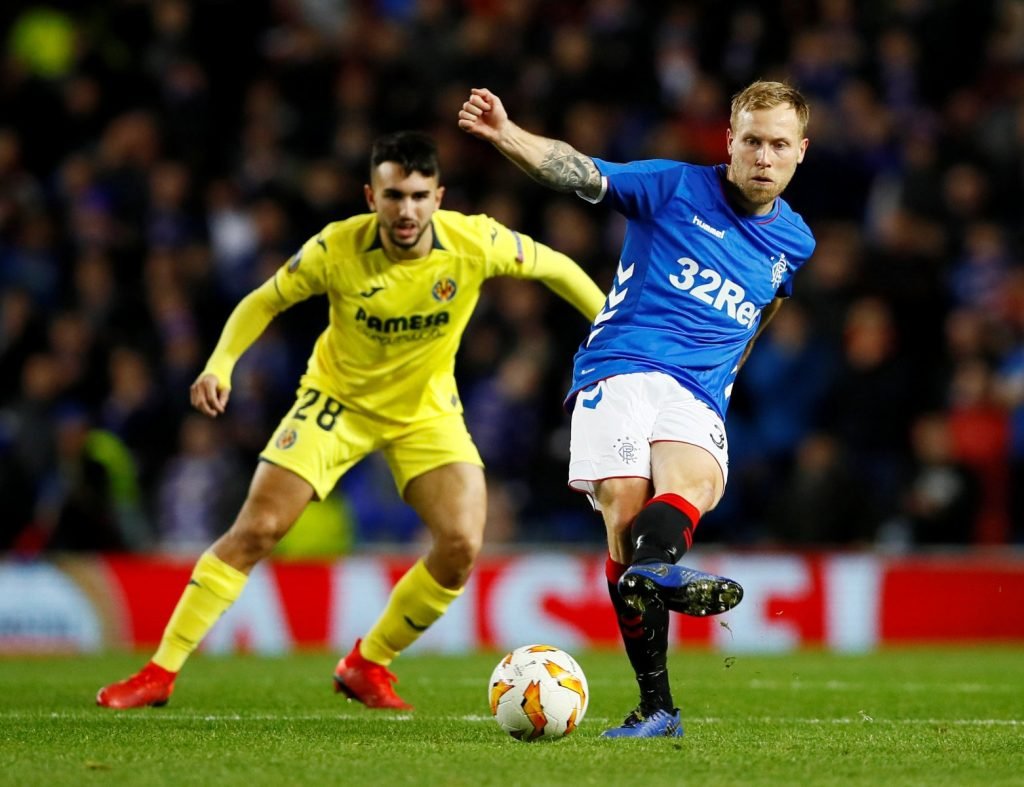 Scott Arfield in action for Rangers