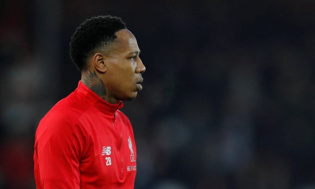 Liverpool's Nathaniel Clyne during the warm up v Manchester United