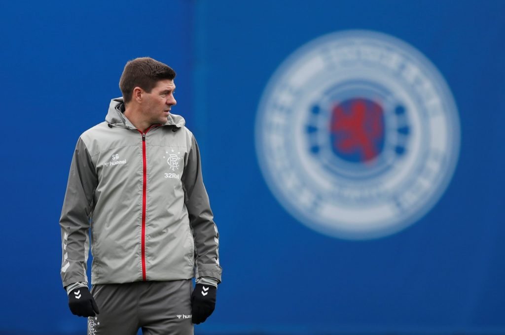Rangers manager Steven Gerrard during training