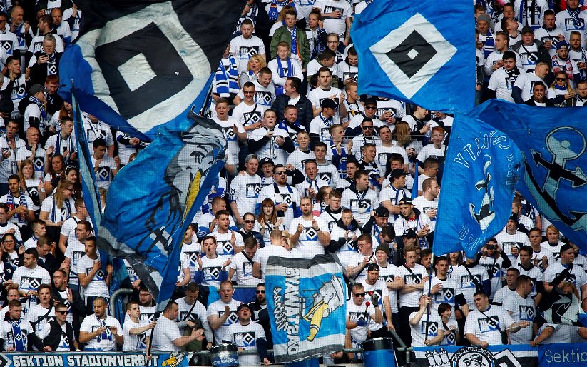 Image for Rangers flag proudly on display at front of Hamburg’s Volksparkstadion
