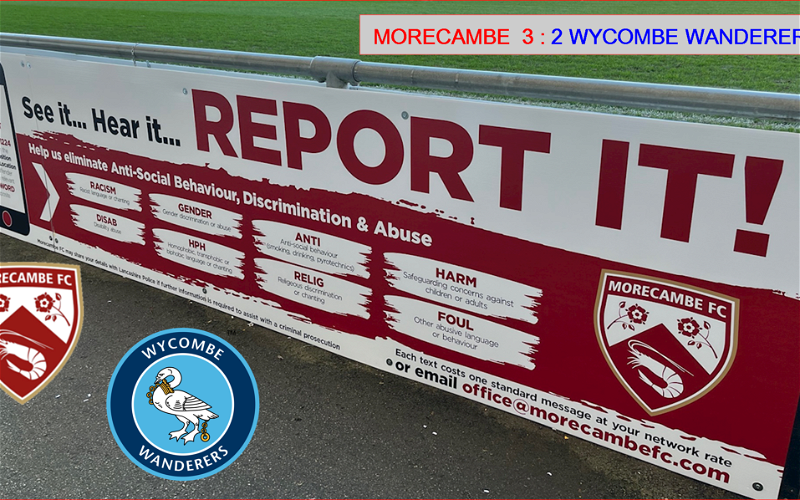 Image for Morecambe 3:2 Wycombe Wanderers