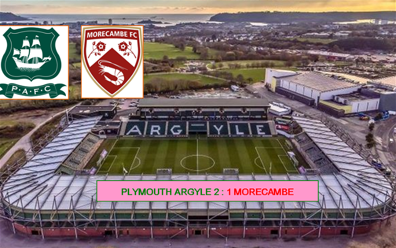 Image for Plymouth Argyle 2:1 Morecambe