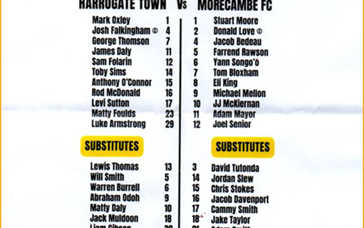 Image for Harrogate Town 2:0 Morecambe.