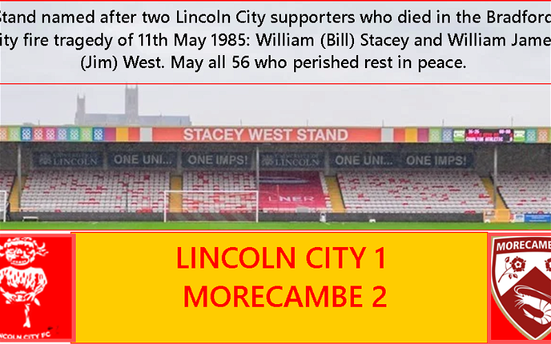 Image for Lincoln City 1:2 Morecambe. FA Cup First Round.